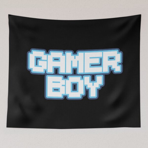Item preview, Gamer Boy White Blue Indigo Pixel Text Retro Videogame designed and sold by Hi It's Elsie!.