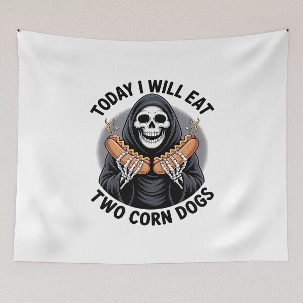 Item preview, Today I Will Eat Two Corn Dogs Skeleton Silly designed and sold by KingsLife1994.