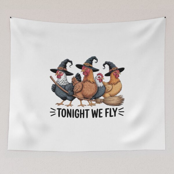 Item preview, Tonight We Fly Funny Witch Chicken Halloween Costume designed and sold by KingsLife1994.