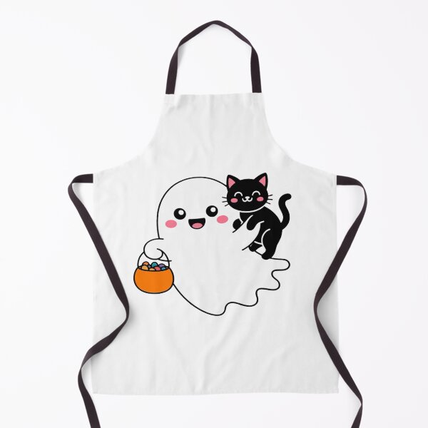 Item preview, Happy Ghost Carrying Candy with Black Cat designed and sold by CraftyCuttable.