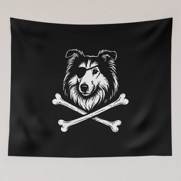 Item preview, Pirate Collie Crossbones Cute Dog designed and sold by rebeccabal.