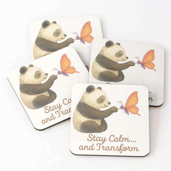 Item preview, Stay Calm …and Transform – Panda and Butterfly Watercolor designed and sold by MforMontessori.
