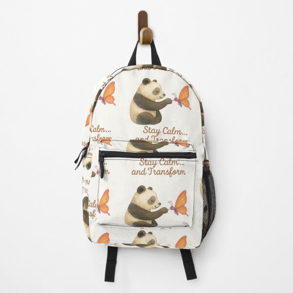 Artikelvorschau, Bleib ruhig … und verwandle dich – Panda und Schmetterling Aquarell entworfen und verkauft von MforMontessori.