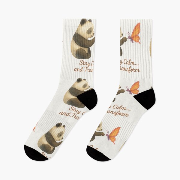 Item preview, Stay Calm …and Transform – Panda and Butterfly Watercolor designed and sold by MforMontessori.