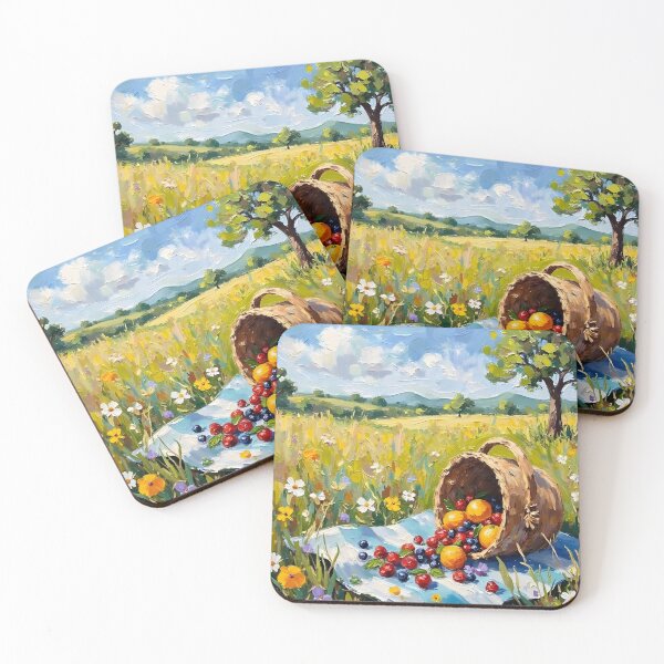 Item preview, Vibrant Picnic Scene in a Countryside Wildflower Field designed and sold by Hope & Light Designs.