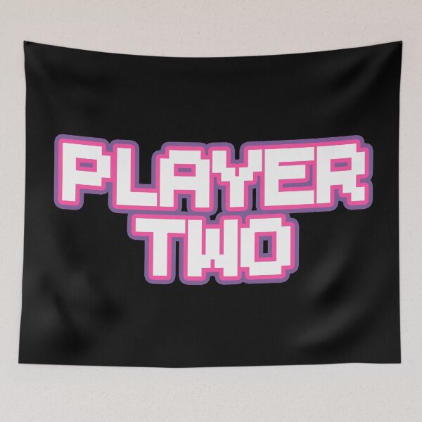 Item preview, PLAYER TWO Gamer Girl Purple Pink White Pixel Text Retro Videogame designed and sold by Hi It's Elsie!.