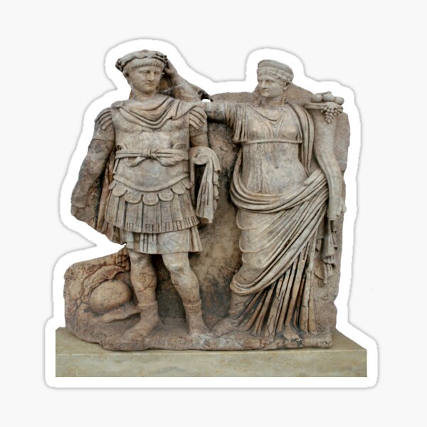 Nero and His Mother, Agrippina Roman Statue Sticker