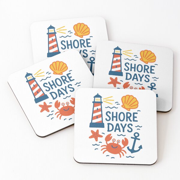 Item preview, Shore Days – Cute Nautical Beach Pun Design with Crab and Lighthouse designed and sold by inkoutninja.