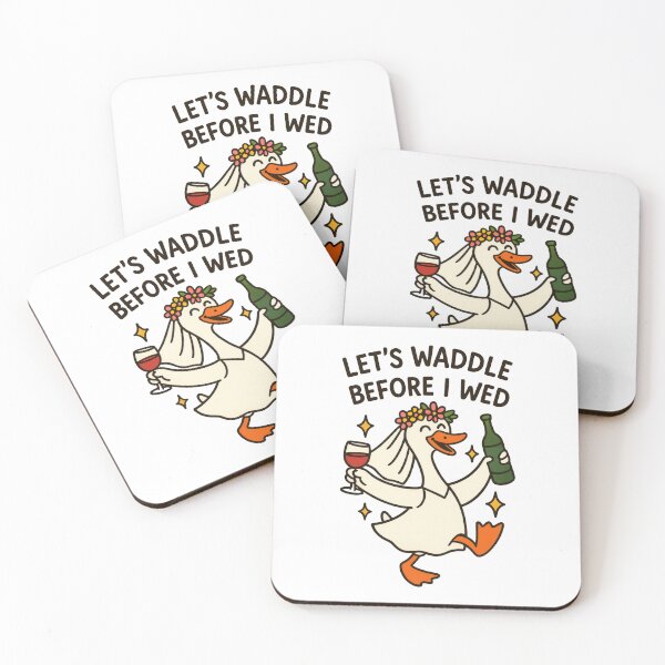 Item preview, Let’s Waddle Before I Wed – Funny Duck Bachelorette Party Design designed and sold by inkoutninja.