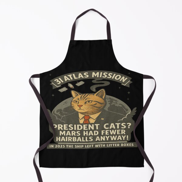 Item preview, President Cats Parody – Retro Sci-Fi Atlas Mission Cat Humor Art designed and sold by POD DYNASTY | Original Print On Demand T-Shirt Graphics.