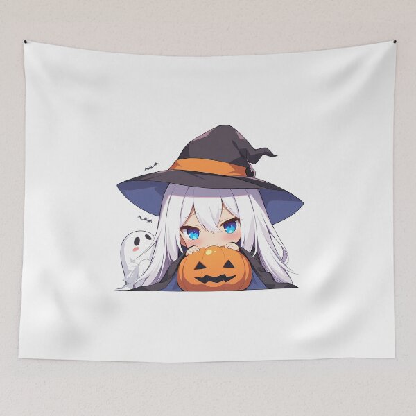 Item preview, Sirius Azur Lane Halloween Chibi Anime Girl Pumpkin Witch Ghost Cute designed and sold by HumbertoValveno.