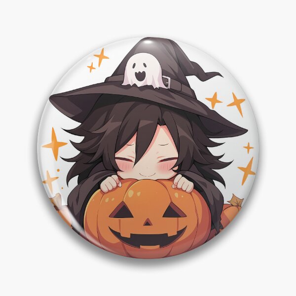 Item preview, Nobuchika Ginoza Psycho Pass Halloween Chibi Witch Boy Pumpkin Dark Hair Sleepy Cute Anime Boy designed and sold by HumbertoValveno.