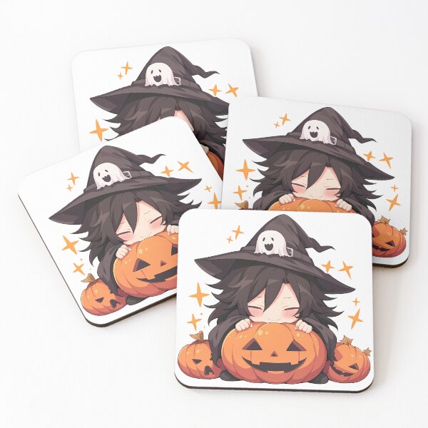 Item preview, Nobuchika Ginoza Psycho Pass Halloween Chibi Witch Boy Pumpkin Dark Hair Sleepy Cute Anime Boy designed and sold by HumbertoValveno.