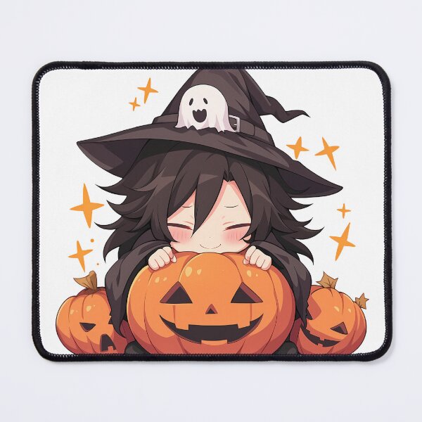 Item preview, Nobuchika Ginoza Psycho Pass Halloween Chibi Witch Boy Pumpkin Dark Hair Sleepy Cute Anime Boy designed and sold by HumbertoValveno.