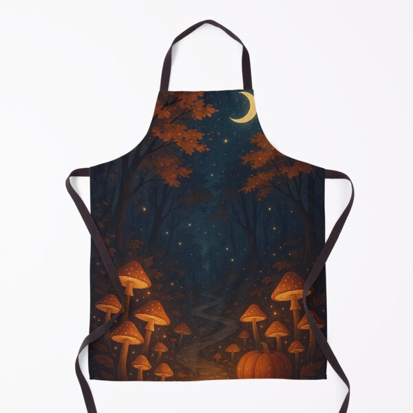 Item preview, Enchanted Autumn Forest Path – Mushrooms, Pumpkin & Crescent Moon designed and sold by Painted Moon by Luna Bee™.