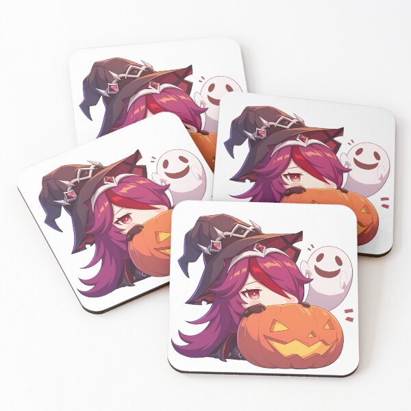 Item preview, Game Rosaria Genshin Impact Halloween Cute Chibi Witch Pumpkin Ghost Anime Girl Kawaii designed and sold by HumbertoValveno.