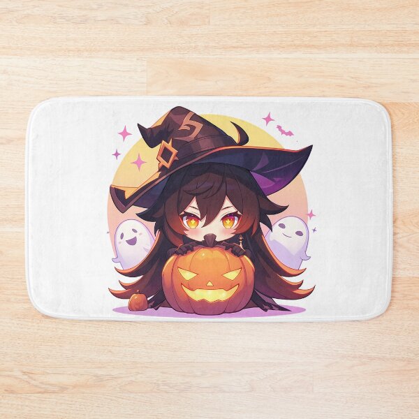 Item preview, Game Zhongli Genshin Impact Chibi Halloween Pumpkin Dark Magic Anime Boy designed and sold by HumbertoValveno.