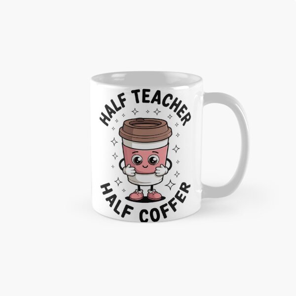 Artikelvorschau, Erwachsene Blau Klein Groovy Halb Lehrer Halb Kaffee Alles Gute zum Lehrertag entworfen und verkauft von TrinaEspinoza.