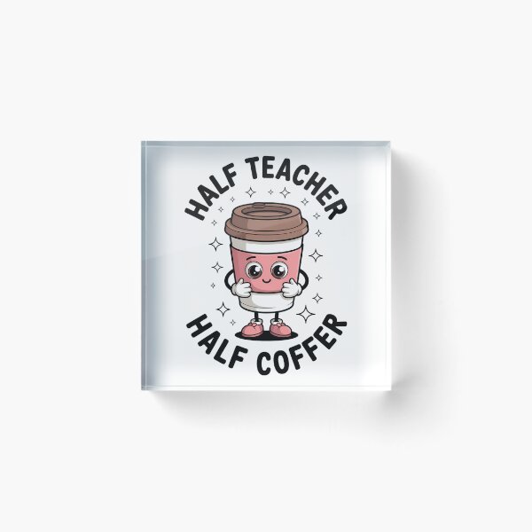 Artikelvorschau, Erwachsene Blau Klein Groovy Halb Lehrer Halb Kaffee Alles Gute zum Lehrertag entworfen und verkauft von TrinaEspinoza.