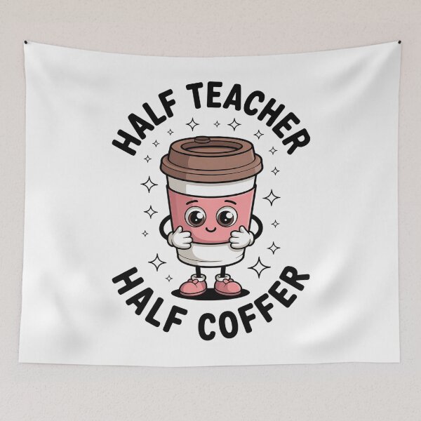 Item preview, Adults Blue Small Groovy Half Teacher Half Coffee Happy Teacher's Day designed and sold by TrinaEspinoza.