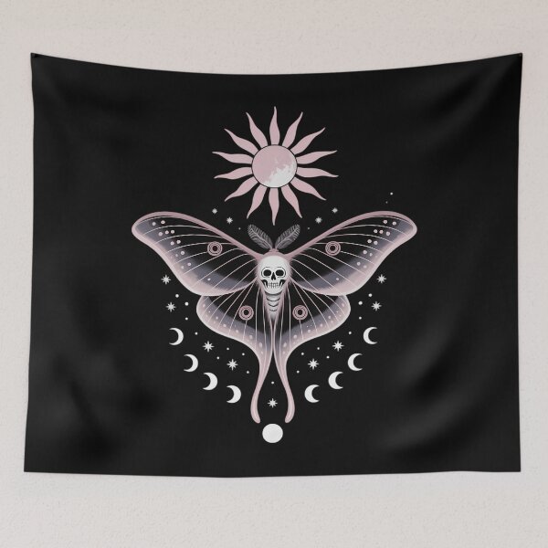 Item preview, Aesthetic Pastel Goth Death Moth Lunar Crescent Witchy Tarot designed and sold by TrinaEspinoza.