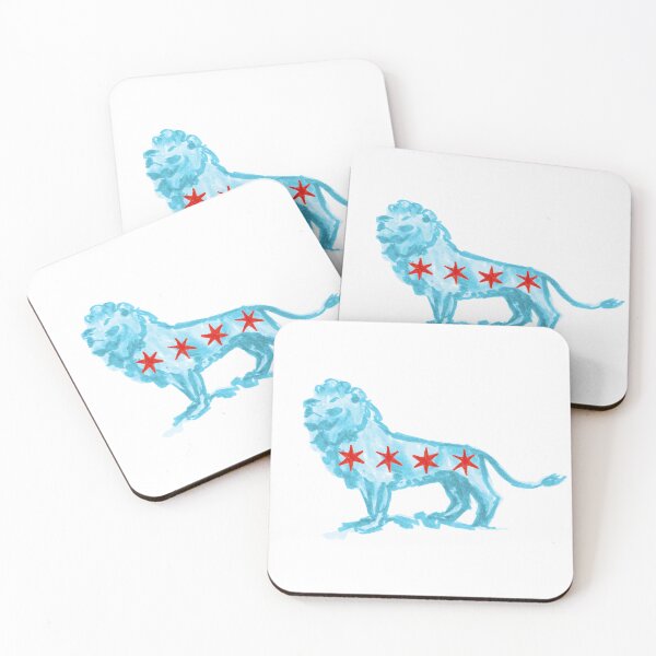 Item preview, Chicago Flag Art Institute Lion designed and sold by Suburbansketcher.