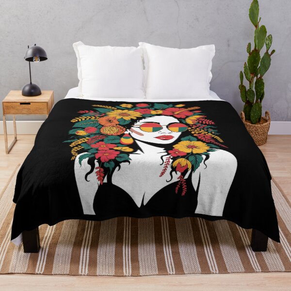 Item preview, Afro Women Flowers Butterfly Latina African American Melanin designed and sold by TrinaEspinoza.