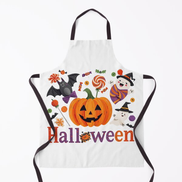 Item preview, Cheerful ghost wearing witch hat with pumpkins and bats Halloween designed and sold by PWDigitalArt.