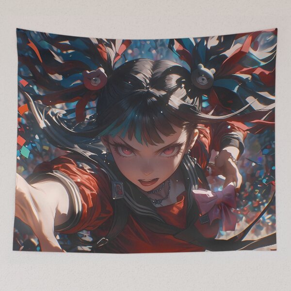 Item preview, Maki Harukawa Fierce Red Danganronpa Anime Girl Dark Intense Action designed and sold by HumbertoValveno.