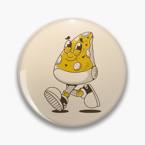 Item preview, Retro Cartoon Walking Pizza Slice Character Illustration designed and sold by adipra.