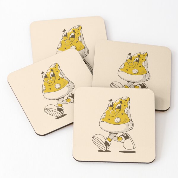 Item preview, Retro Cartoon Walking Pizza Slice Character Illustration designed and sold by adipra.