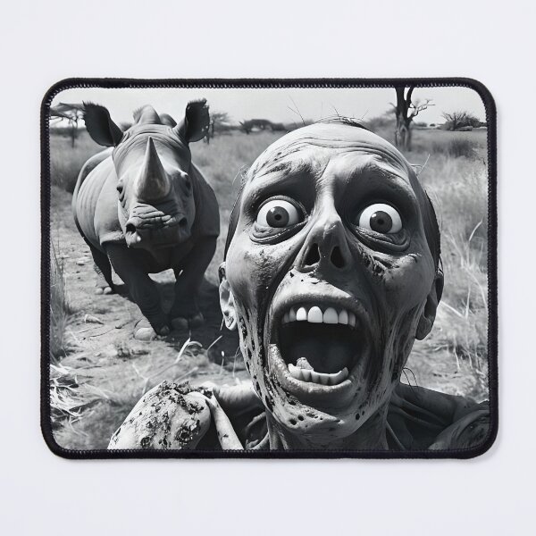 Item preview, Zombie Selfie with a Rhinoceros designed and sold by NightTimeJ.