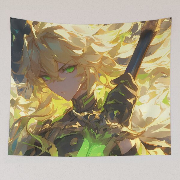 Item preview, Mikaela Hyakuya Seraph Of The End Golden Blade Intense Anime Warrior designed and sold by HumbertoValveno.