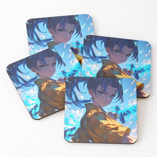 Item preview, Fierce Karen Araragi Bakemonogatari Blue Flame Sword Warrior Anime Girl Strength designed and sold by HumbertoValveno.