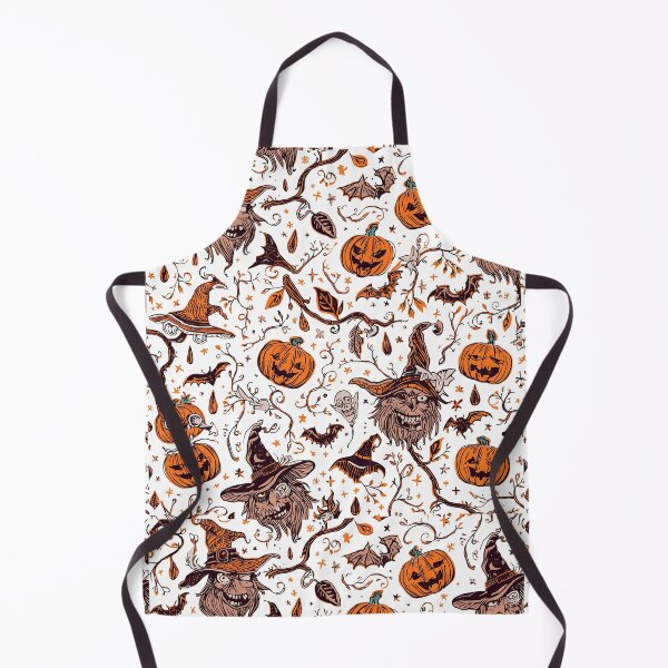 Item preview, Whimsical Halloween pattern with cute ghosts jack o lanterns bats and witch hat designed and sold by PWDigitalArt.