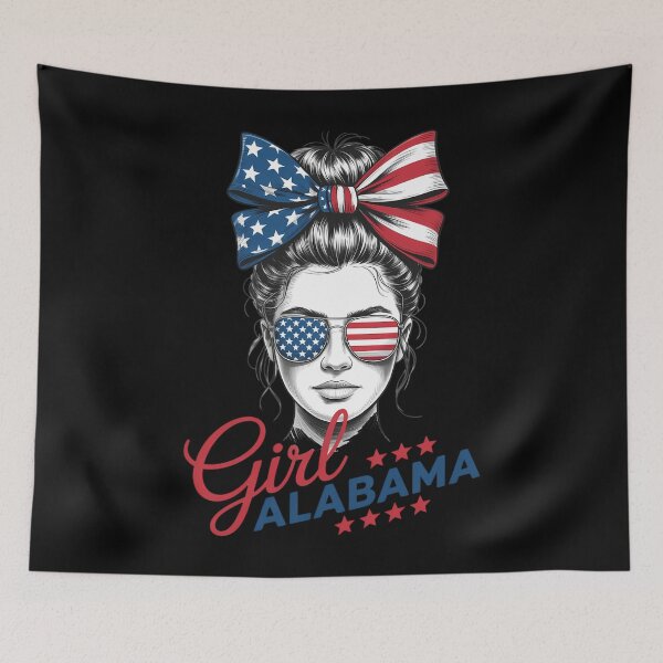 Item preview, Alabama For Girl Messy Bun American Flag designed and sold by papertaless.