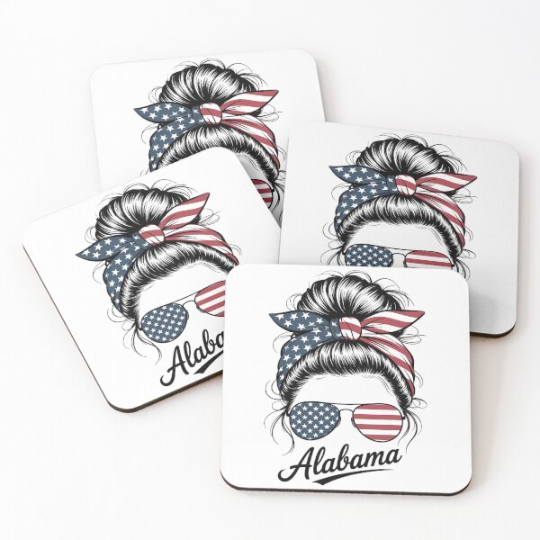 Item preview, Alabama Messy Bun Lady American Flag designed and sold by papertaless.