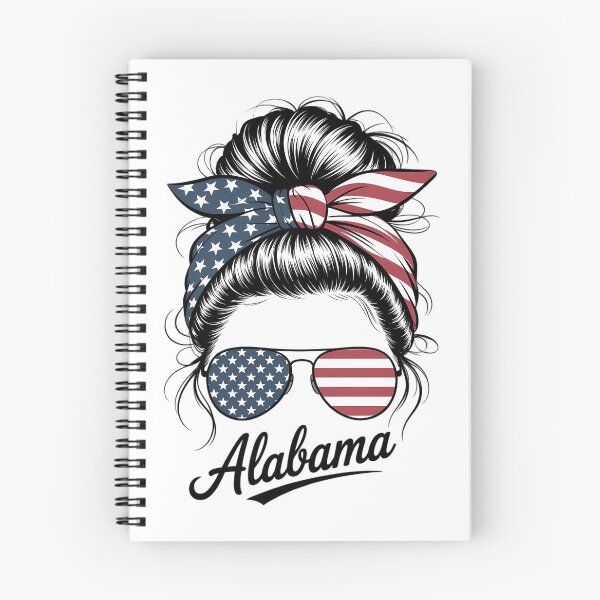 Item preview, Alabama Messy Bun Lady American Flag designed and sold by papertaless.