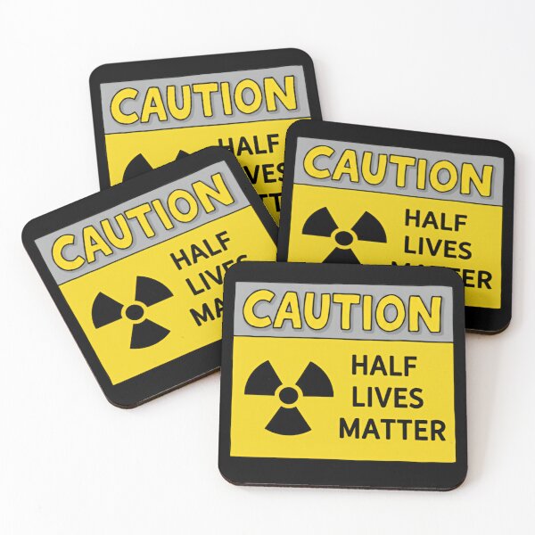 Item preview, Caution Half Lives Matter Funny Physics Radiation Embroidered Science Warning Joke  designed and sold by SkeletonsDanger.