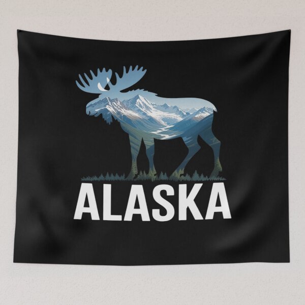 Item preview, Alaska Day Moose Snowy Mountain designed and sold by papertaless.