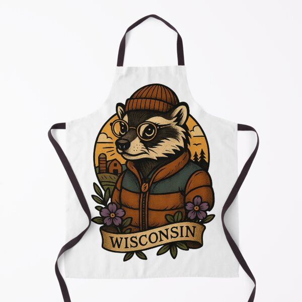 Item preview, Wisconsin Badger Hipster – Fifty Nifty Collection designed and sold by Zippitydodads.