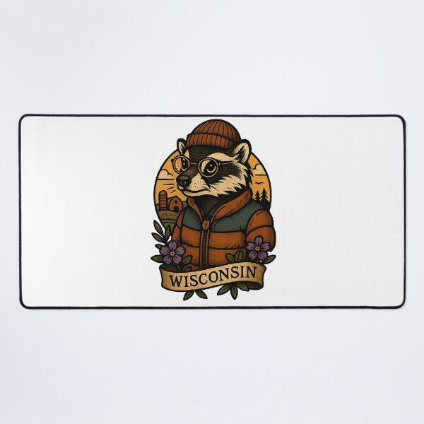 Item preview, Wisconsin Badger Hipster – Fifty Nifty Collection designed and sold by Zippitydodads.