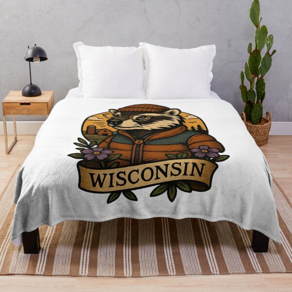 Item preview, Wisconsin Badger Hipster – Fifty Nifty Collection designed and sold by Zippitydodads.