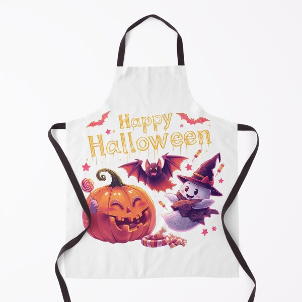 Item preview, Happy Halloween greeting with pumpkins bats ghosts and witches hats designed and sold by PWDigitalArt.