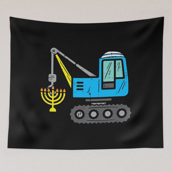 Item preview, Crane Construction Chanukah Pajamas Toddler 	 Hanukkah 		 designed and sold by meqiumranin.
