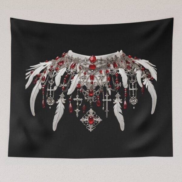 Item preview, Angel Necklace – White Feathers & Cross Ornaments designed and sold by Antik by Schulz.