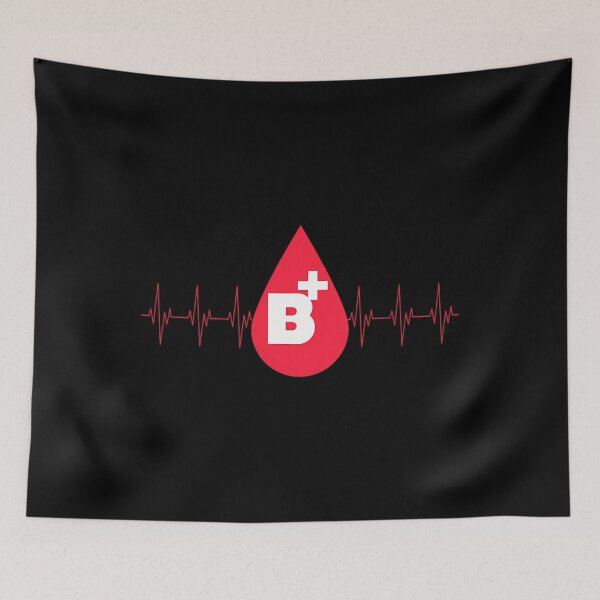 Item preview, B Positive Blood Type Heartbeat Art B+ World Blood Donor Day 		 designed and sold by mazzykeohans.