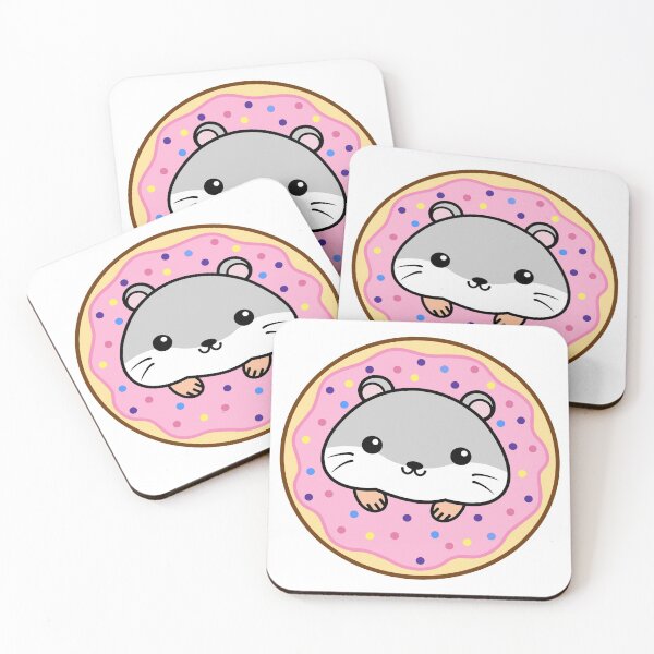 Item preview, Cute Hamster in Strawberry Donut designed and sold by ilexdesigns.