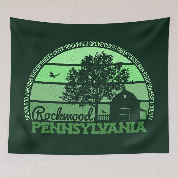 Item preview, Rockwood Pennsylvania Sunset Retro Vintage Local Pride Logo designed and sold by CRHPOD20.