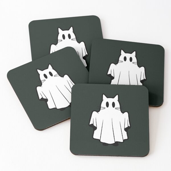 Item preview, Halloween Cats Ghost | Funny Cute T-shirt Sticker designed and sold by ianths.